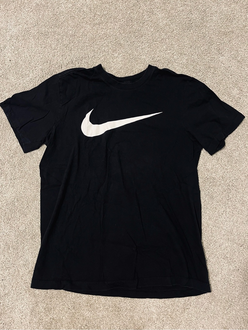 Nike Black T-Shirt with White Swoosh Logo